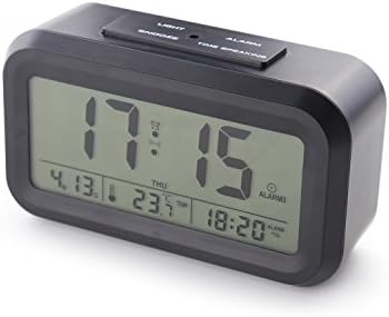 Digital Alarm Clock Talking LED Alarm Clock with 3 Alarms Setting Mode 7 Alarm bells Sensor Light, Backlight Large Display With Snooze Date Temperature Display