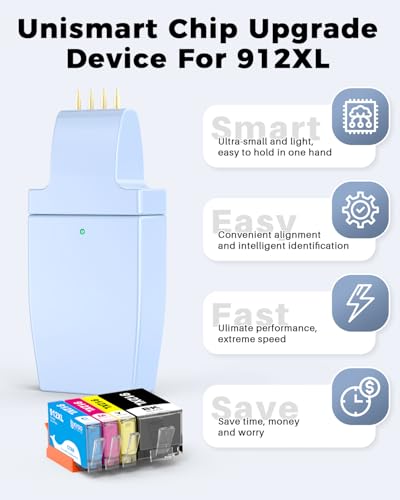 Skydo 912XL 912 Compatible Cartridges for HP 912 XL Multipack Cartridge for HP OfficeJet 8012 8010 8014 8015 8017, for HP OfficeJet Pro 8022 8023 8024 8025 8020 8030 (Black Cyan Magenta Yellow, 4-Pack