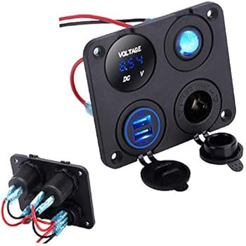 Amazon.com: Linkstyle 4 in 1 Charger Socket Panel, 12V 4.2A Dual USB