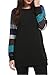 HARHAY Women's Cotton Knitted Long Sleeve Lightweight Tunic Sweatshirt Tops Black & Blue XXL/US12-14