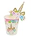 Unicorn Party Supplies Set 16 Kids Magic Birthday | 80 Pack Pieces Plates 350GSM Napkins Cups Straws Straw Decorations | Perfect First Girls Boys Children Favors Disposable Eco Paper Tableware