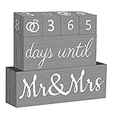 Set of 6 Wedding Countdown Calendar Block Wooden