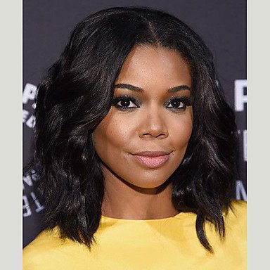 Women S Synthetic Lace Front Wig Short Body Wave Dark Black Bob