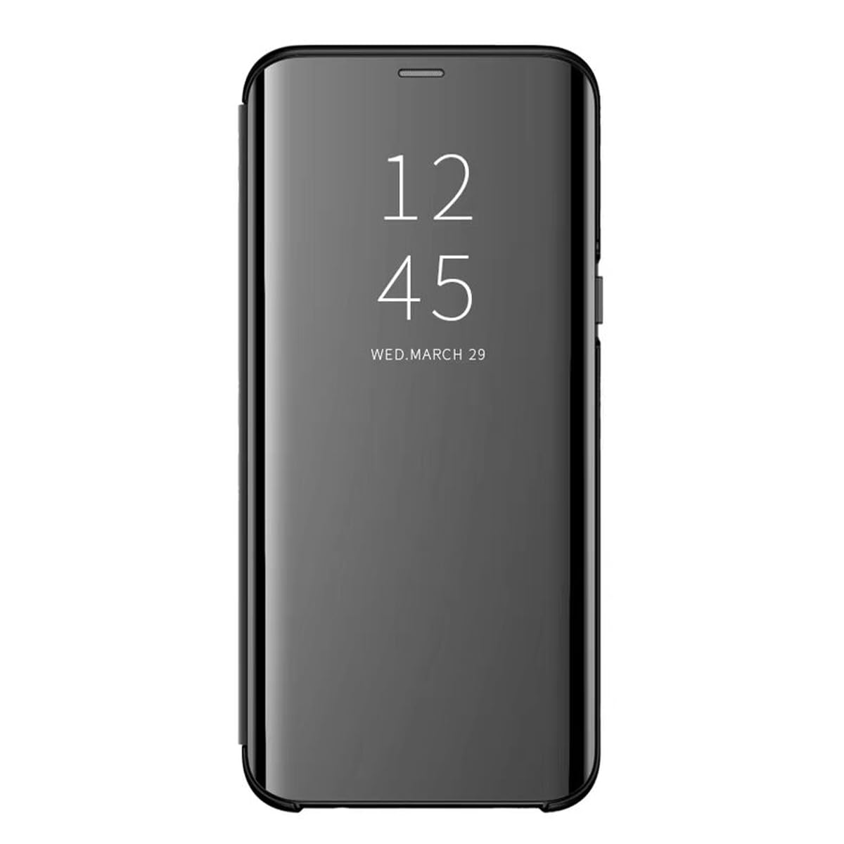 Galaxy S8 Case, AICase Luxury Translucent View Window Front Cover Mirror Screen Flip Smart Electroplate Plating Stand Full Body Protective Case For Samsung Galaxy S8 (Black) - 5.8 inches