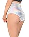 iHeartRaves Metallic Hologram High Waisted Booty Shorts (Medium/Large, Silver)