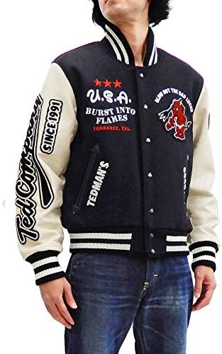 スタジャン Tdj メンズ 人気海外一番 アワードジャケット ブラック