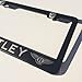 Matte Black Laser Engraved Bentley Stainless Steel USA License Plate Frame With Engraved Steel Logo Screw Cap Combo 12.25