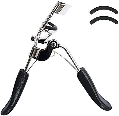 Eyelash Curler - Soft Rubber Pad &amp; Anti-Slip Grip Handle with 2 Extra Refill Pad - The Best Lash Curling Tool-Easy to Use-Perfect Natural looking Curl,Silver/Gold (Silver)