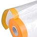 Pre-Taped Masking Film, Car Furniture Protection Covering Cloth, Adhesive Plastic Painting Drop Film (3.6 Ft X 65 Ft)