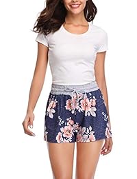 Pantalones cortos para dama con estampado floral y bolsillo