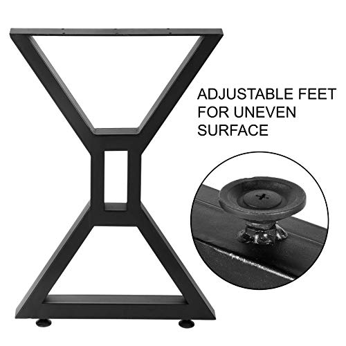 VEVOR Dining Table Legs 28 inch, Metal Table Legs 2PCs, Hollow XShaped