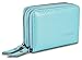KALMORE Women's Leather RFID Secured Spacious Cute Card Wallet Small Purse, Sky Blue, Two Zippers