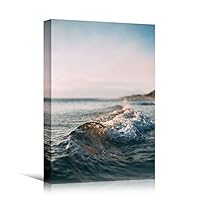 Canvas Wall Art Wind Wave Beach Beach Blue Coastal Cool Photography Relax/Calm - 12x18 inches