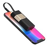 iWALK 10000mah Power Bank with Built in Cables, Ultra Compact PD 18W & QC 3.0 USB Type C Battery Portable Charger Pack Compatible with iPhone Xs/XS Max/X 8 7 6 Samsung Galaxy and More, Black