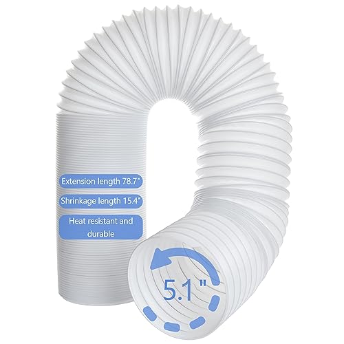 Photo 1 of 5.1 Inch Air Conditioner Exhaust Hose Anti-Clockwise Thread Portable AC Hose With 80" Length Universal AC Exhaust Hose Flexible AC Vent Hose for Lg Haier Dual Delonghi Whynter