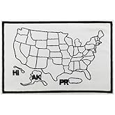 Cute-Patch 5" Large States Travel Map Tracker Embroidered Iron On Patch Coloring Poster