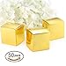 AWELL Gold Gift Candy Box Bulk 2x2x2 inch Small Party Favor Box, Gold Glitter, Pack of 50