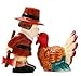 Pacific Giftware Turkey and Pilgrim Magnetic Ceramic Thanksgiving Salt and Pepper Shakers