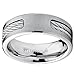 7 MM Titanium ring Wedding band with Stainless steel Cable Inlay size 12