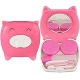 Polytree Piggy Design Travel Contact Lens Case Box Set Cleaning Holder Soak Storage - Random Color(Piggy Shape)