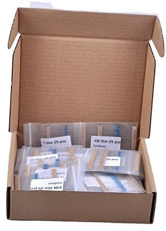 Cutequeen 1675 pcs,67 Values Resistor Kit x 25pcs =1675 pcs (1 Ohm - 10M Ohm) 1/4W Metal Film Resistors Assortment