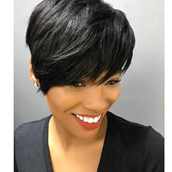 Amazon Com Naseily Natural Short Straight Hair Synthetic Wigs
