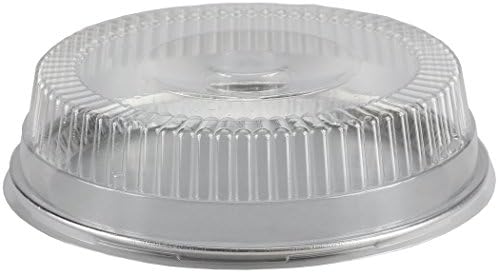 Simply Deliver 12-Inch Embossed Aluminum Flat Tray and Dome Lid Set, 25-Count