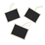 Mini 3" x 4" Wooden Frame Rectangle Hanging Chalk Blackboard for Arts & Crafts, Table Numbering, Party Favors (12 Pack)