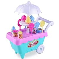 Hot Sale!DEESEE(TM) Children Gift Ice Cream Cart Play Set Kids Pretend play Toy Food Toys Education (A)