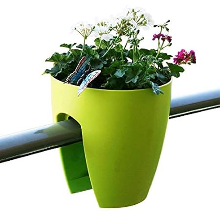 Antier Plastic Balcony Railing Planter in Multicolor 1 Pcs