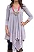 Ibagstyle Womens Asymmetrical Big Hem Causal Long Sleeve Tunic T-shirt Dress