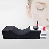 Eyelash Extension Neck Pillow Memory Foam Pillow Beauty Salon Pillow Grafting Eyelash Curve Pillow Neck Contour Pillow Improve Sleeping Support Protection Neck [eyelash cabinet(NOT INCLUDE)]