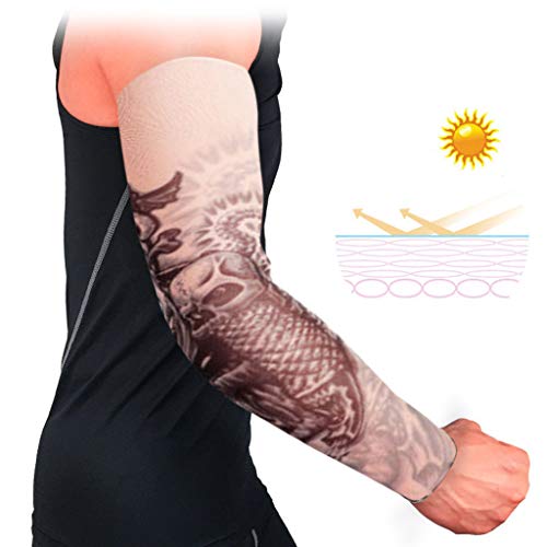 1PC Cooling Arm Sleeves for Men,UV Protective UPF Long Sun Sleeves, Tattoo Cover up Sleeves to Cover Arms