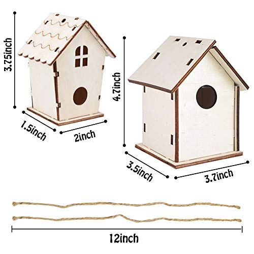 Koogel Bird House Kit, 3PCS DIY BirdHouses Bird Houses to Paint Unfinished Birdhouses to Paint for Children Creation DIY