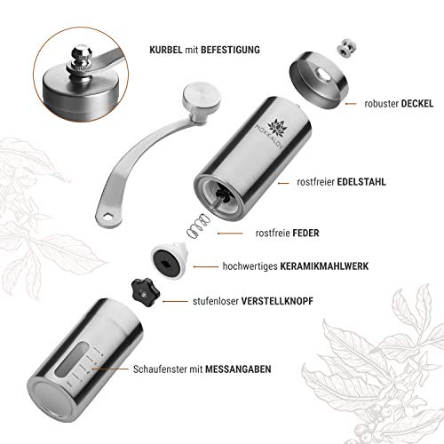 LÖWENKÖNIG® MOKKALOV Edition - Kaffeemühle manuell mit Keramik-Kegelmahlwerk I Kaffeemühle Hand - Handmühle aus… – Bild 4