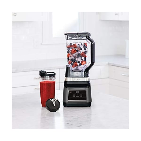 Ninja 2-in-1 Blender with Auto-iQ (BN750UK) 1200 W, 2.1 Litre Jug, 0.7 Litre Cup, Black/Silver