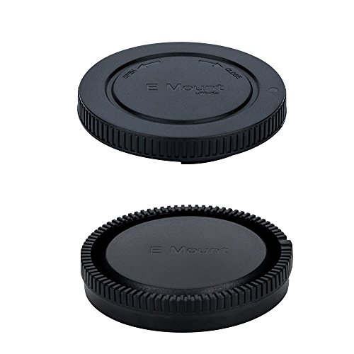 JJC E-Mount Body Cap & Rear Lens Cap Cover Kit for Sony A7 A7II A7III A7IV A7V A7S III A7R II III IV A7R V VI A7CR A7CII A6700 A6600 A6400 A6100 A6000 A1II ZV-E10 II ZV-E1 & More Sony Camera & Lens