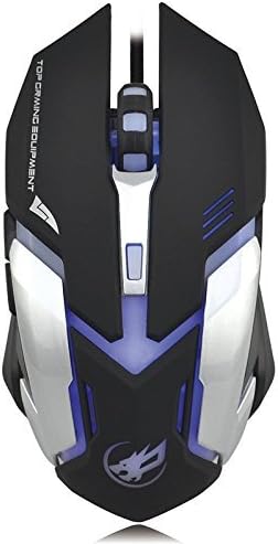 T1 Professional Ergonomic Wired Mouse 2400 DPI Gaming Mouses 7 Soothing LED Colors Fashion New Design (Black1)