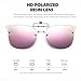 WELUK Polarized Clip-on Flip up Cat Eye Sunglasses Metal Frame for Prescription Glasses