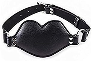 happinesssaleh Women's Faux Leather Accessories Adjustable Lips Shape Design Mouth Gag
