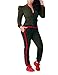 Autumn Two Piece set Cap Sleeve Jacket and Long Pants Casual Tracksuit for Ladies Army Green M