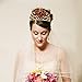 Thmyo Crown, Tiara,Prom Pageant Crowns Princess Crown Rhinestone Crystal Bridal Crowns with Comb for Women (Gold & Red)