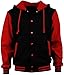 Angel Cola Men's Cotton Hoodie Varsity Jackets Black & Red L