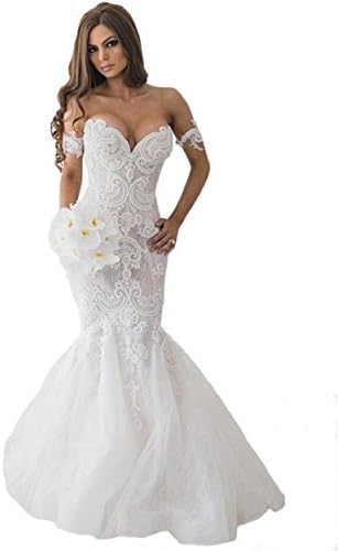 Tsbridal Lace Mermaid Wedding Dresses 2018 Sweetheart Wedding Gowns