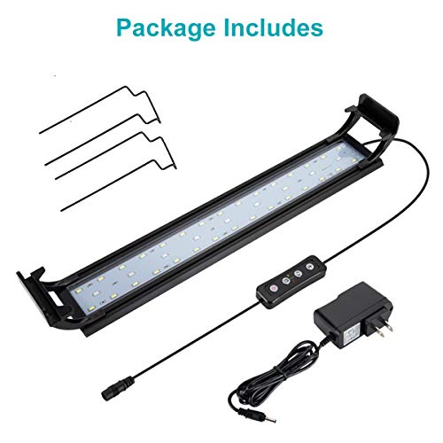 hygger Adjustable Aquarium Light 14W Blue White LEDs with Aluminum