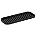 mDesign Silicone Heat-Resistant Hair Care Styling Tool Mat for Curling or Flat Irons, Straighteners on Bathroom Countertop, Raised Edges, Non-Slip, Waterproof, Slim, Linelle Collection, 2 Pack, Black