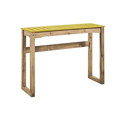 Amazon Com Modern Rustic Lined Wood Ribbed Top Bar Table