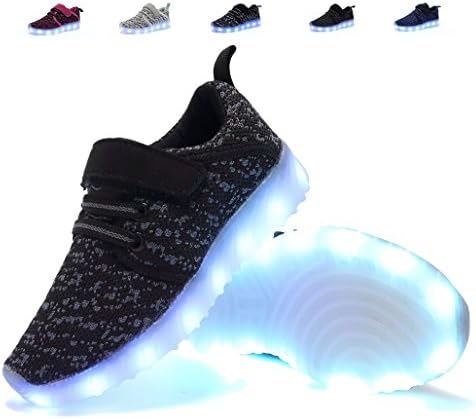 Nishiguang LED Light Up Shoes Kids Girls Boys Breathable Flashing Slip-On Sneakers (Toddler/Little Kid/Big Kid)