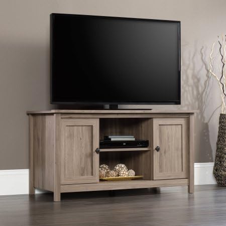 Sauder County Line Panel TV Stand for TVs up to 47", Salt Oak Finish