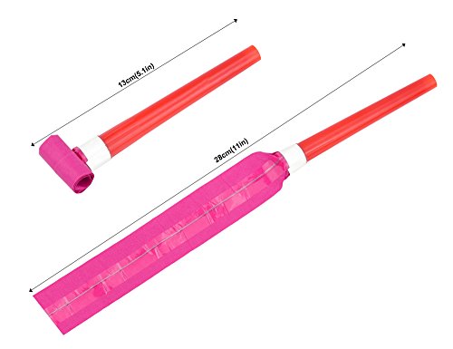 FiveSeasonStuff 100 Count Extra Long 5.1'' Blowouts| Party Blowers| Noisemakers| Whistles for New Year Party, Birthday, Assorted Colors